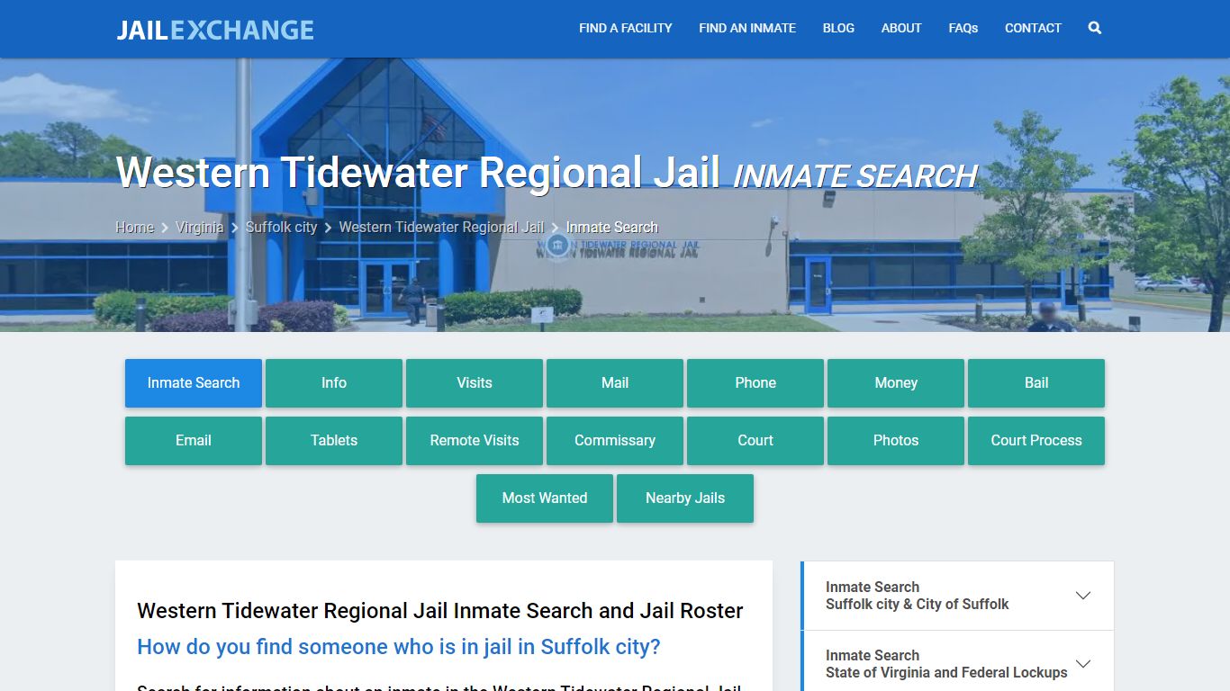 Inmate Search: Roster & Mugshots - Western Tidewater Regional Jail, VA